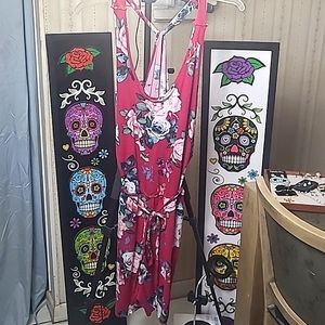 EYE CANDY WINE/MERLOT  FLORAL ROMPER